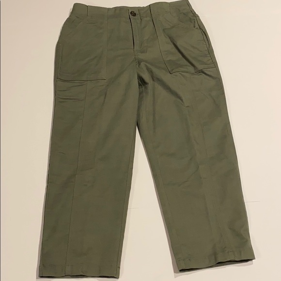 Christopher & Banks SZ 4 Olive Crop Pants D13 - Picture 3 of 12
